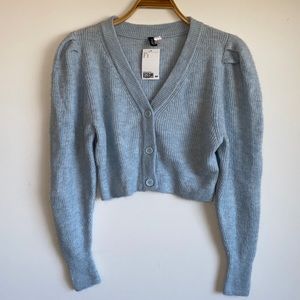 H&M Puff Sleeve Cropped Cardigan NWT